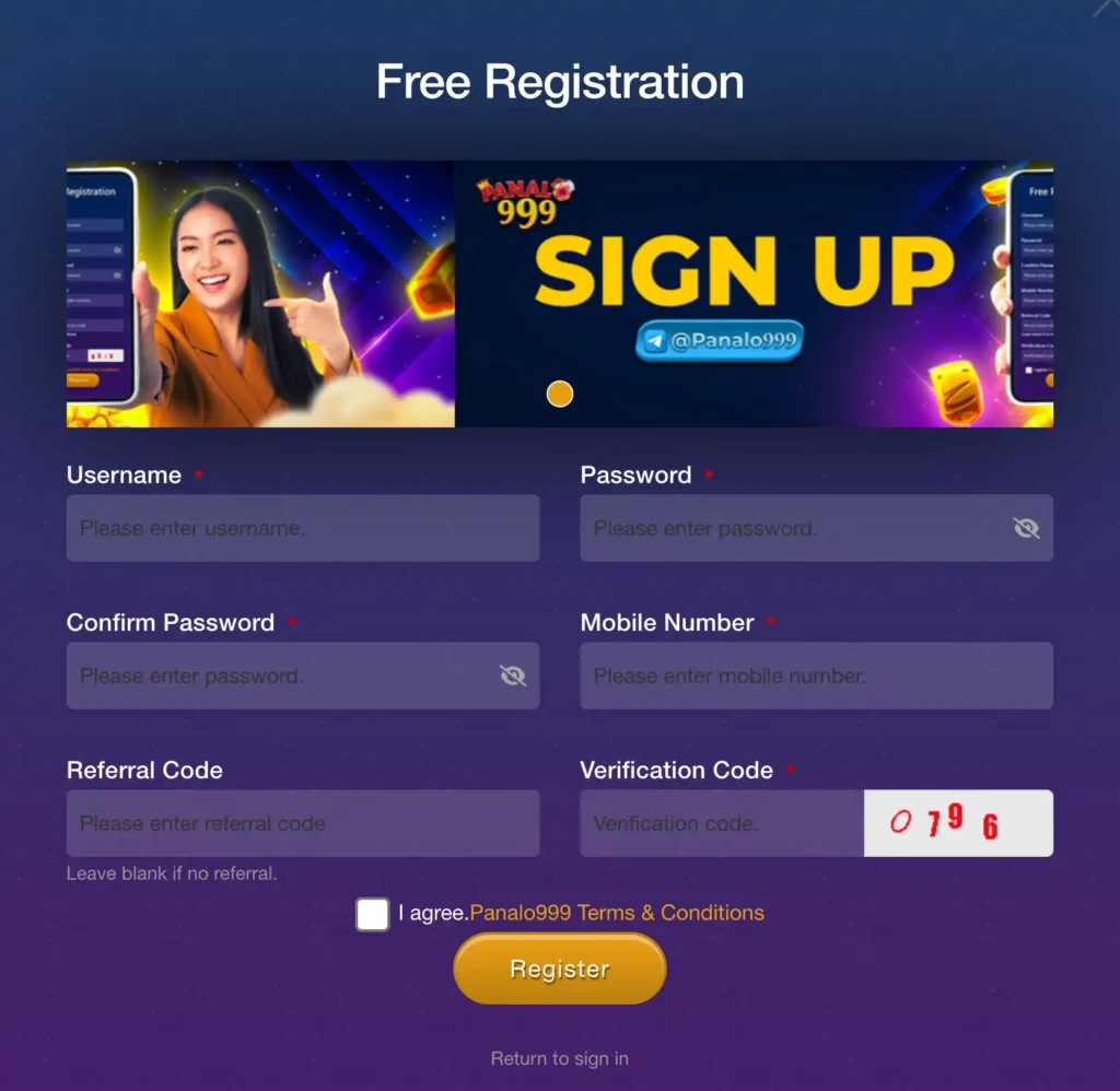 panalo 999 login and register